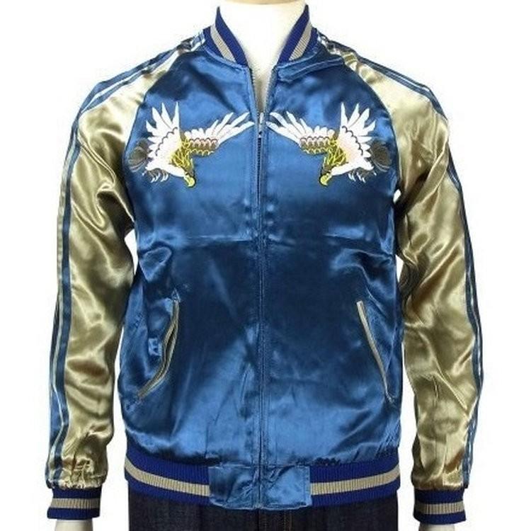 スカジャン JAPANESQUE ジャパネスク鷹と日本地図 3RSJ-025/和柄 和 |  | 06