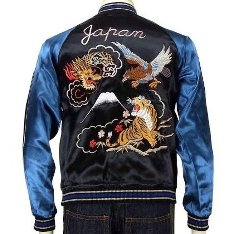 スカジャン JAPANESQUE ジャパネスク龍・鷹・虎 3RSJ-028/和柄 和