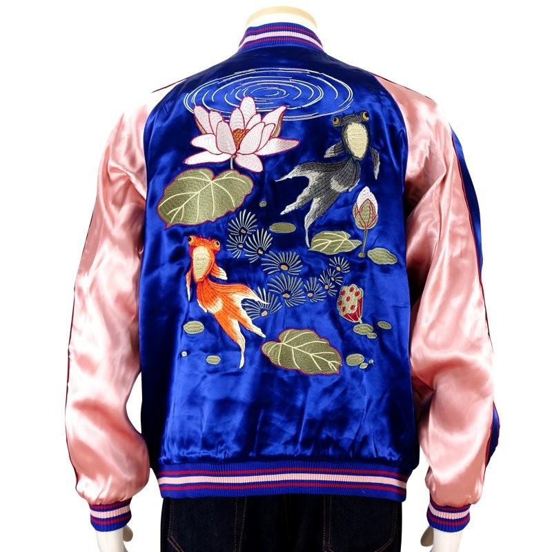 スカジャン ジャパネスク JAPANESQUE 赤黒出目金 3RSJ-044 和柄 スカジャン ジャパネスク JAPANESQUE 赤黒出目金 3RSJ-044 和柄