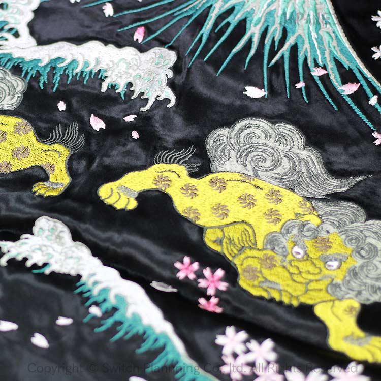 スカジャン ジャパネスク JAPANESQUE 波に獅子 3RSJ-046 和柄 和