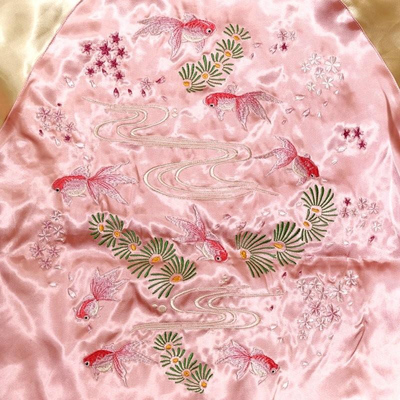 ジャパネスク JAPANESQUE 金魚刺繍スカジャン 3RSJ-049 和柄 和金