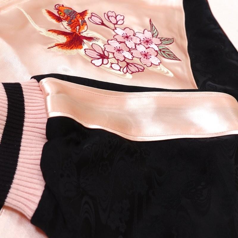 WEB限定スカジャン ジャパネスク JAPANESQUE SからXXL 桜と金魚 3RSJ