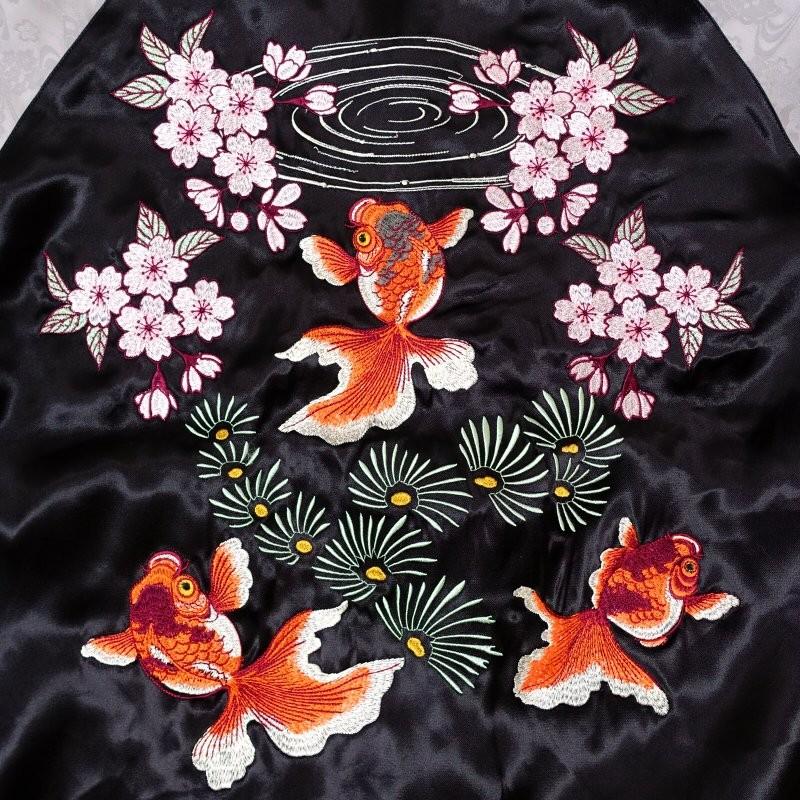 スカジャン ジャパネスク JAPANESQUE 桜と金魚 3RSJ-702/ 和柄 和 S