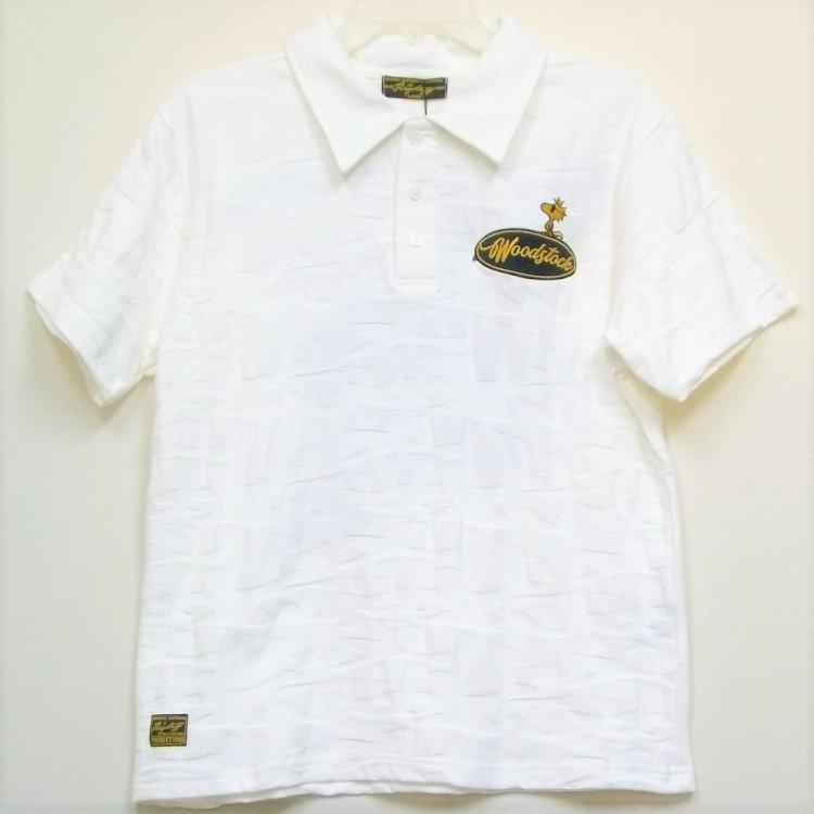 SNOOPY スヌーピーxFLAGSTAFFコラボ カモフラジャガード半袖ポロシャツ