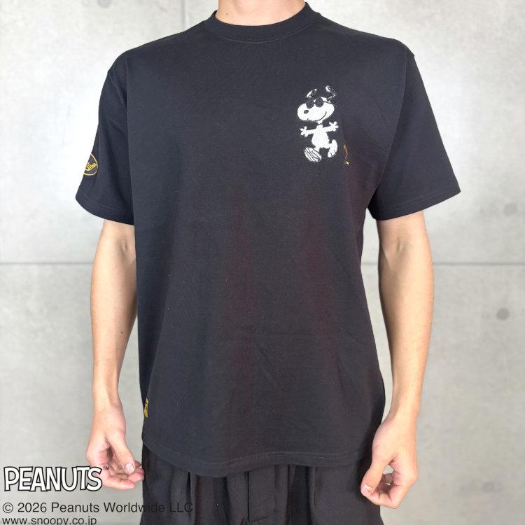 スヌーピーxFLAGSTAFFコラボ半袖Tシャツ 462022 PEANUTS PM アメカジ キャラクター PEANUTS バイク | SNOOPY | 01