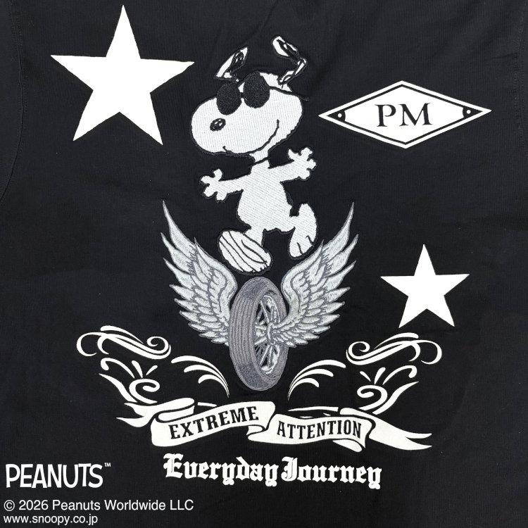 スヌーピーxFLAGSTAFFコラボ半袖Tシャツ 462022 PEANUTS PM アメカジ キャラクター PEANUTS バイク | SNOOPY | 04