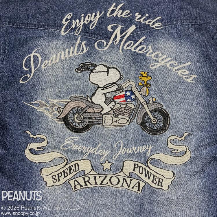 SNOOPY（スヌーピー） SNOOPYxFLAGSTAFFコラボ半袖デニムシャツ 462024