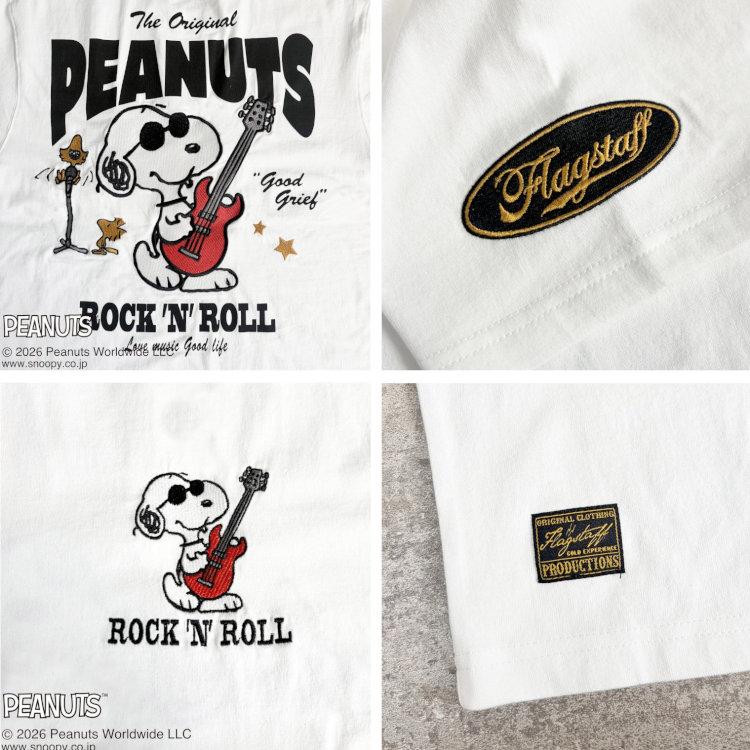 SNOOPY（スヌーピー） スヌーピーxFLAGSTAFFコラボ半袖Tシャツ 462030