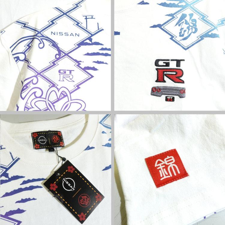 NISSAN 日産×NISIKI 錦 コラボ半袖Tシャツ 526232 NISMO GTR35 塔と紋様 スカイラインGT-R | 日産 | 04