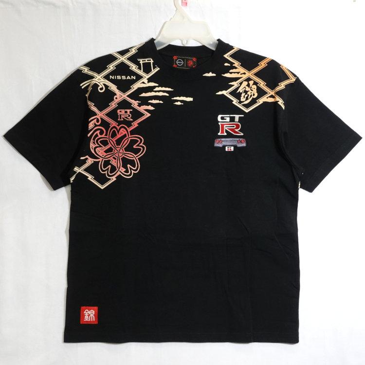 NISSAN 日産×NISIKI 錦 コラボ半袖Tシャツ 526232 NISMO GTR35 塔と紋様 スカイラインGT-R | 日産 | 06