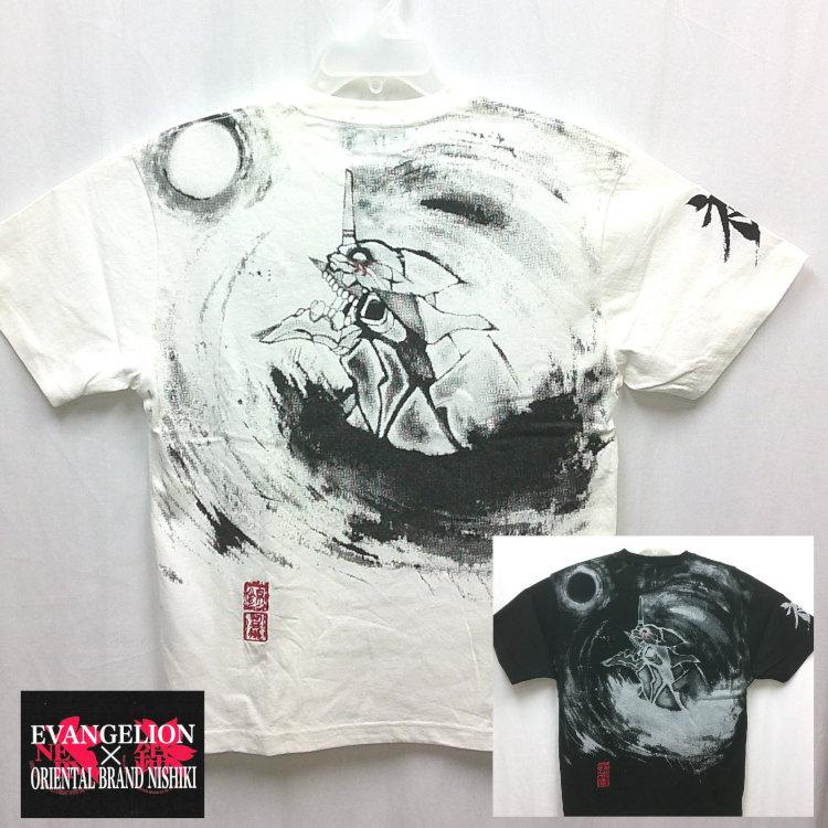 エヴァンゲリオン×錦 コラボ半袖Tシャツ 526351 墨絵風月と初号機 和柄 EVA アニメ | 