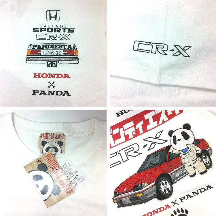 ホンダ HONDA×パンディエスタ PANDIESTA コラボ半袖Tシャツ 526503 CR-Xメカニック 旧車 パンダ ホンダCR-X | PANDIESTA | 04