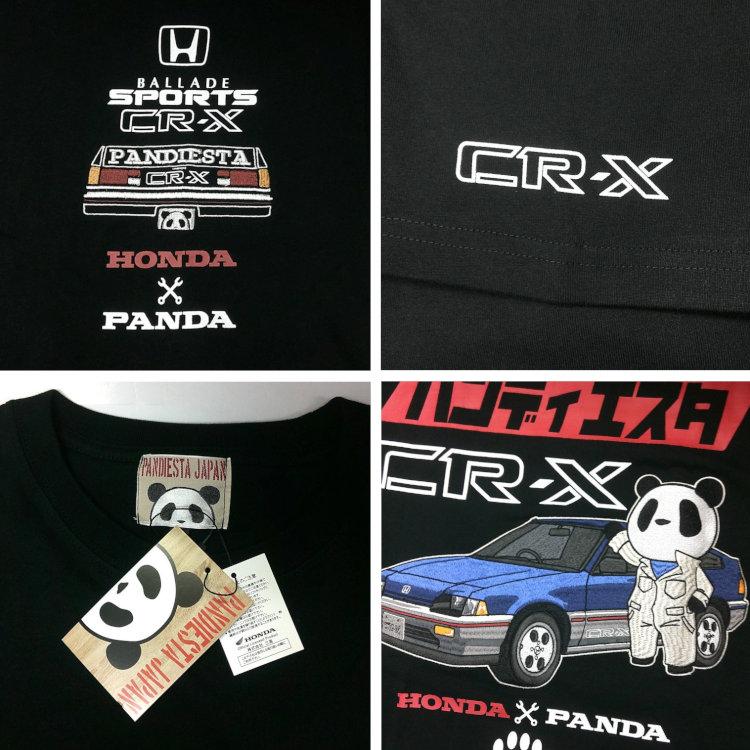 ホンダ HONDA×パンディエスタ PANDIESTA コラボ半袖Tシャツ 526503 CR-Xメカニック 旧車 パンダ ホンダCR-X | PANDIESTA | 08