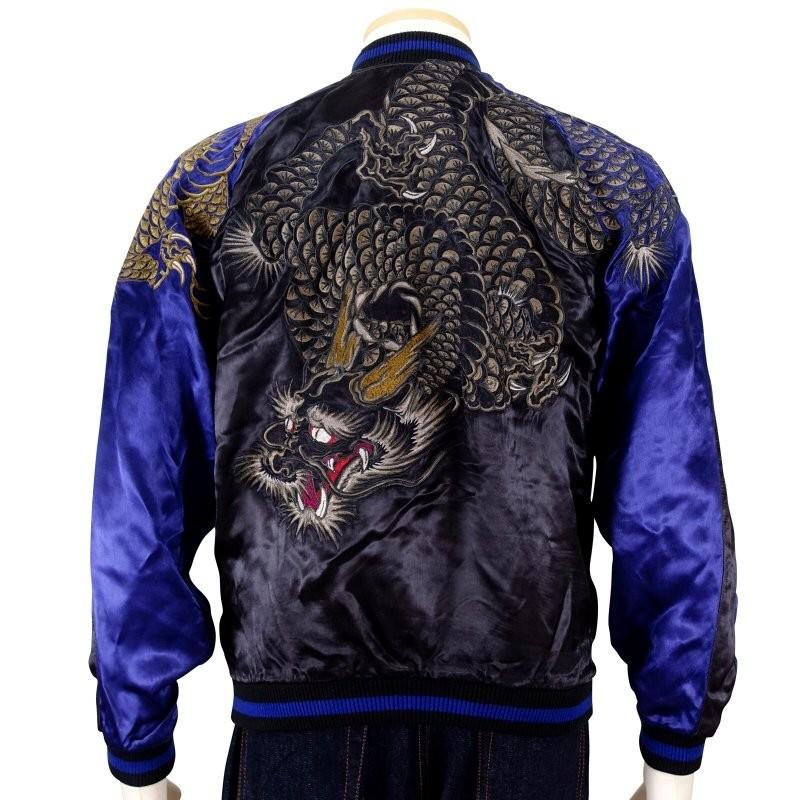 SATORI さとり 金銀阿吽龍刺繍スカジャン GSJR-026 和柄 : SCRIPT