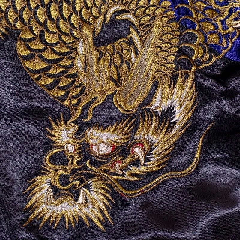 SATORI さとり 金銀阿吽龍刺繍スカジャン GSJR-026 和柄 SATORI さとり 金銀阿吽龍刺繍スカジャン GSJR-026 和柄