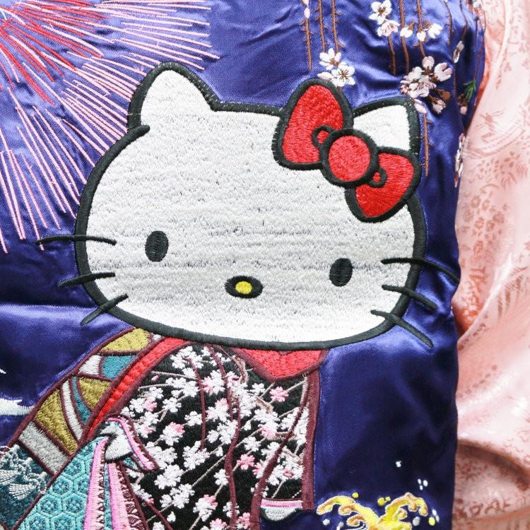 ハローキティ 刺繍スカジャン HKSJ-003 花火花魁 サンリオ 和柄