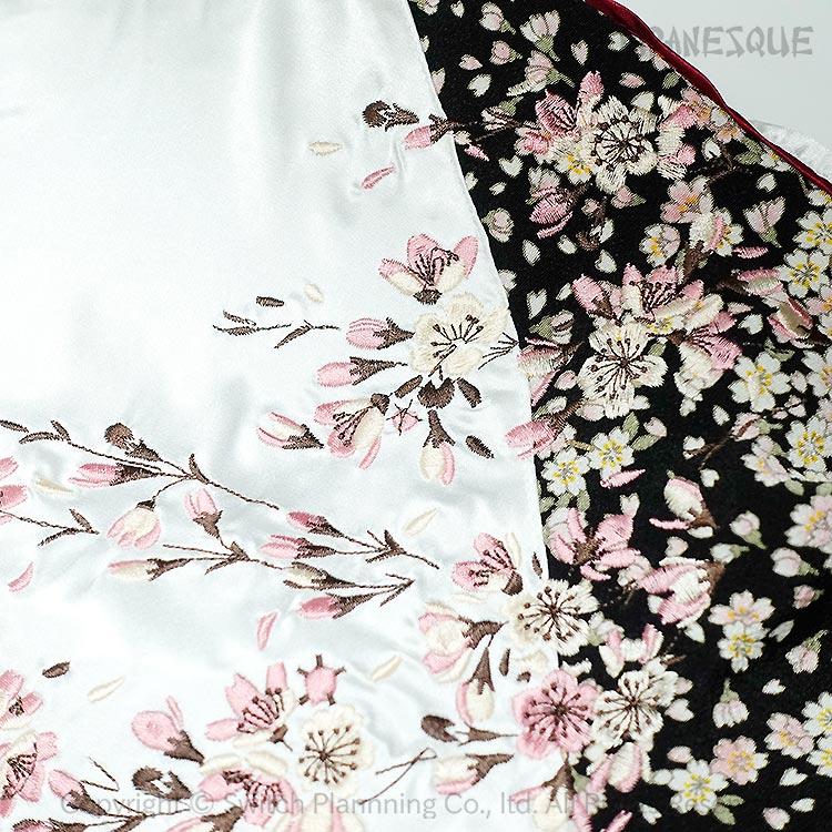 スカジャン ジャパネスク 桜刺繍 ちりめん袖 JSKJ-301 和柄 JAPANESQUE