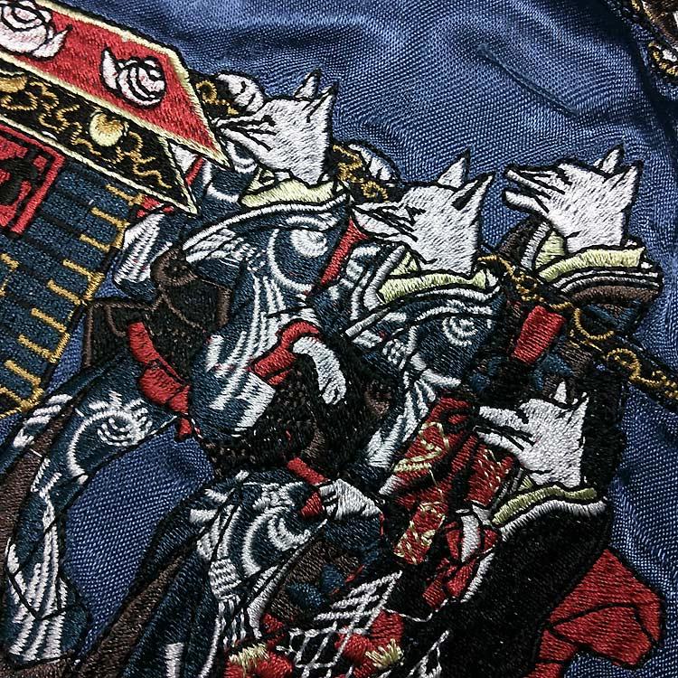 スカジャン ジャパネスク JSKJ-513 狐の嫁入り 和柄 JAPANESQUE 