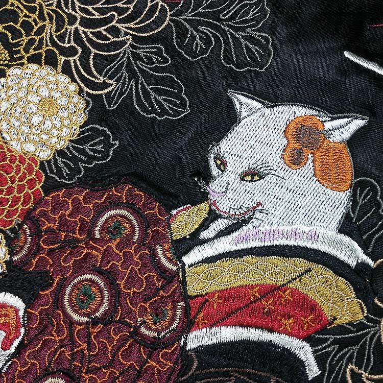 スカジャン ジャパネスク JSKJ-514 猫花魁 和柄 JAPANESQUE : SCRIPT