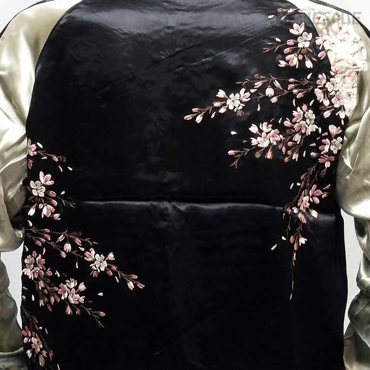 和柄スカジャン ジャパネスク 桜 刺繍 リバーシブル スカジャン JSKJ