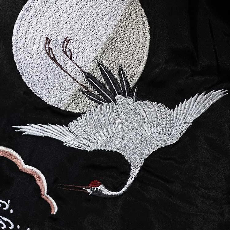 和柄スカジャン ジャパネスク 月に兎×月に鶴 刺繍 リバーシブル