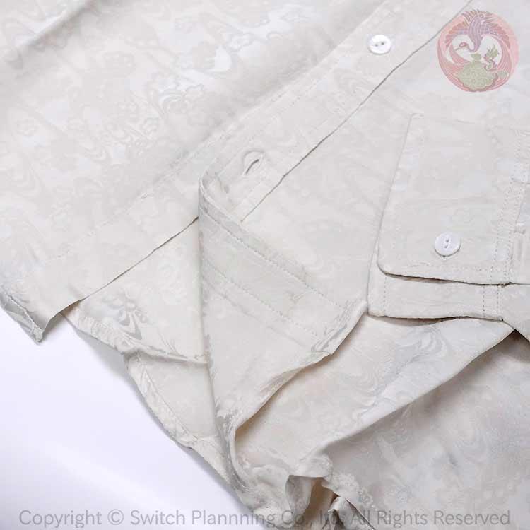 花旅楽団 桜刺繍レーヨンジャガード長袖シャツ LS-003 和柄 はなたびが