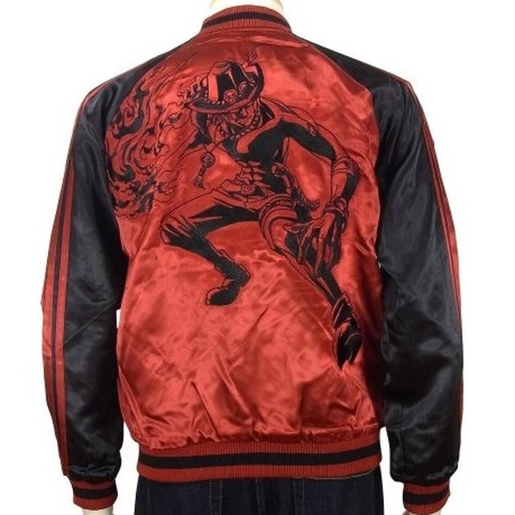 新品タグ付き　ワンピース スカジャン 黒/赤　エース 新品タグ付き ワンピース スカジャン 黒/赤 エース 絡繰魂/カラクリ