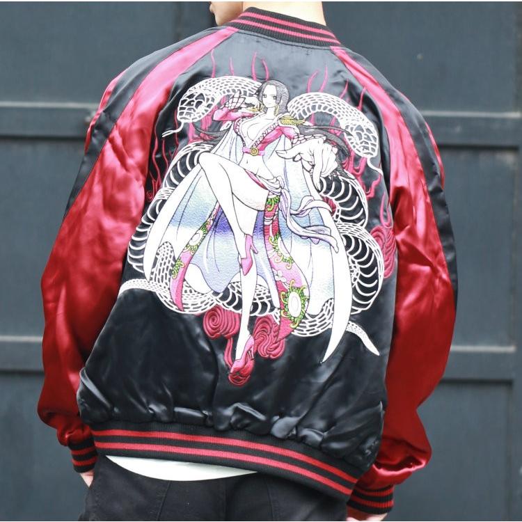 絡繰魂 - 絡繰魂 × ONE PIECE ワンピース ボア ハンコック スカジャン 3L 絡繰魂 - 絡繰魂 × ONE PIECE ワンピース ボア ハンコック