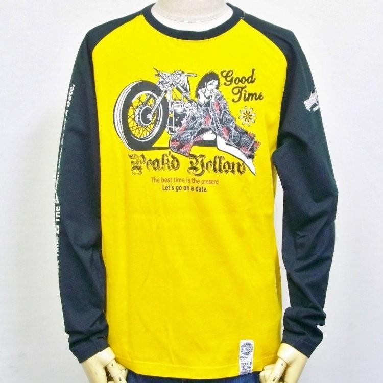 ピークドイエロー Peak'd Yellow 長袖T ロンT PYLT-204 BIKE 和柄 アメカジ ロック バイカー お姉ちゃん 女の子 大きいサイズXXL/3L | PEAK'D YELLOW | 09