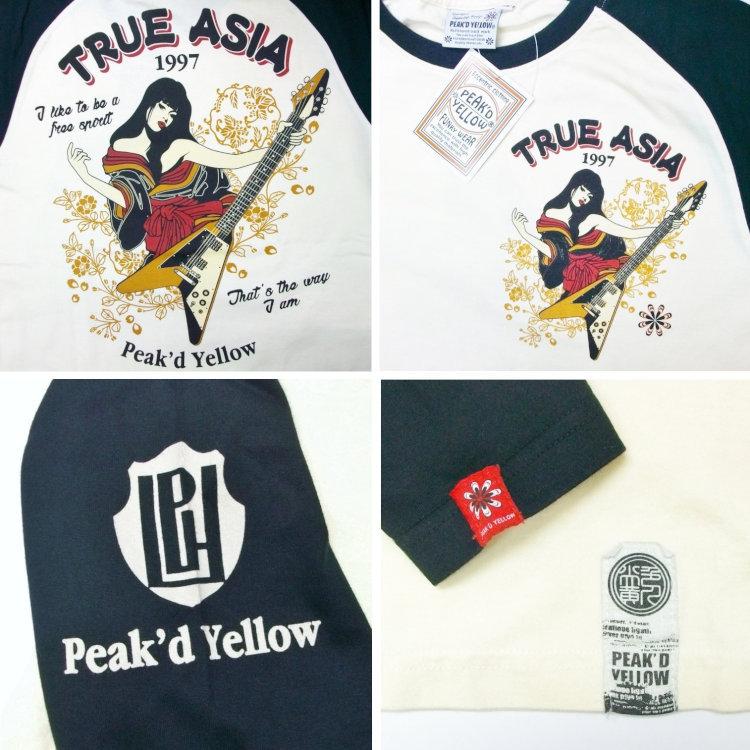 ピークドイエロー Peak'd Yellow 長袖T ロンT PYLT-222 TRUE ASIA 和柄 アメカジ ロック お姉ちゃん 女の子 フライングV | PEAK'D YELLOW | 06