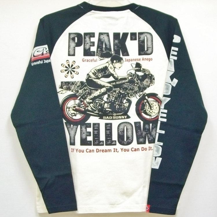 ピークドイエロー Peak'd Yellow 長袖T ロンT PYLT-223 BIKE 和柄 アメカジ ロック お姉ちゃん 女の子 カフェレーサー | PEAK'D YELLOW | 04