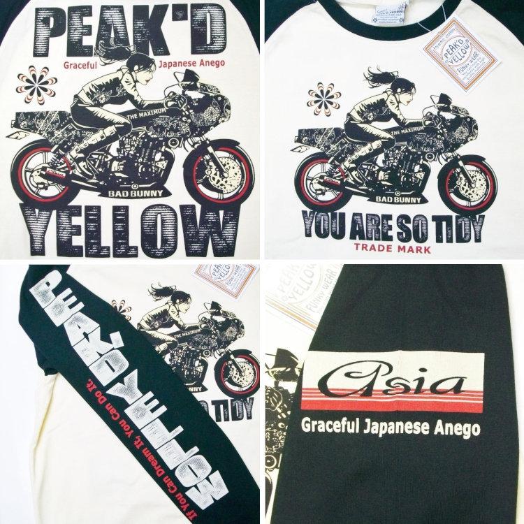 ピークドイエロー Peak'd Yellow 長袖T ロンT PYLT-223 BIKE 和柄 アメカジ ロック お姉ちゃん 女の子 カフェレーサー | PEAK'D YELLOW | 06