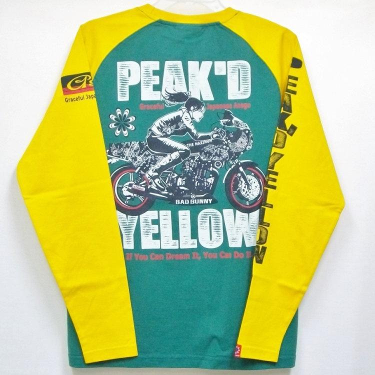 ピークドイエロー Peak'd Yellow 長袖T ロンT PYLT-223 BIKE 和柄 アメカジ ロック お姉ちゃん 女の子 カフェレーサー | PEAK'D YELLOW | 07