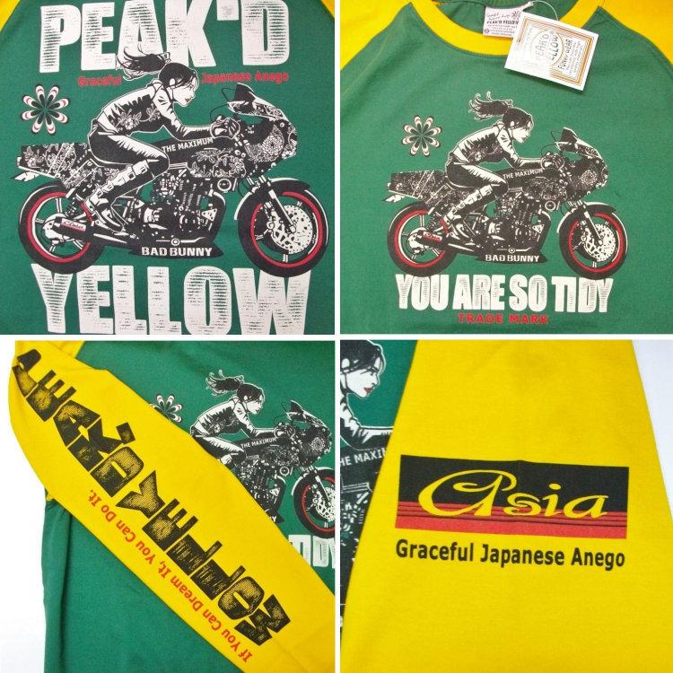 ピークドイエロー Peak'd Yellow 長袖T ロンT PYLT-223 BIKE 和柄 アメカジ ロック お姉ちゃん 女の子 カフェレーサー | PEAK'D YELLOW | 09