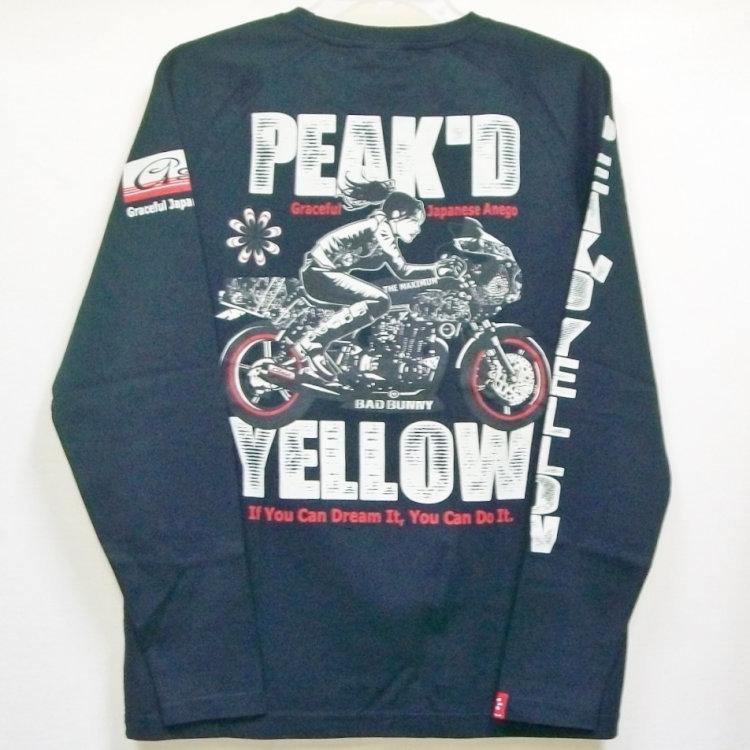 ピークドイエロー Peak'd Yellow 長袖T ロンT PYLT-223 BIKE 和柄 アメカジ ロック お姉ちゃん 女の子 カフェレーサー | PEAK'D YELLOW | 10