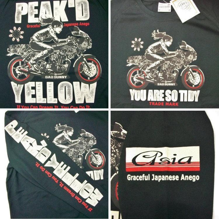ピークドイエロー Peak'd Yellow 長袖T ロンT PYLT-223 BIKE 和柄 アメカジ ロック お姉ちゃん 女の子 カフェレーサー | PEAK'D YELLOW | 12