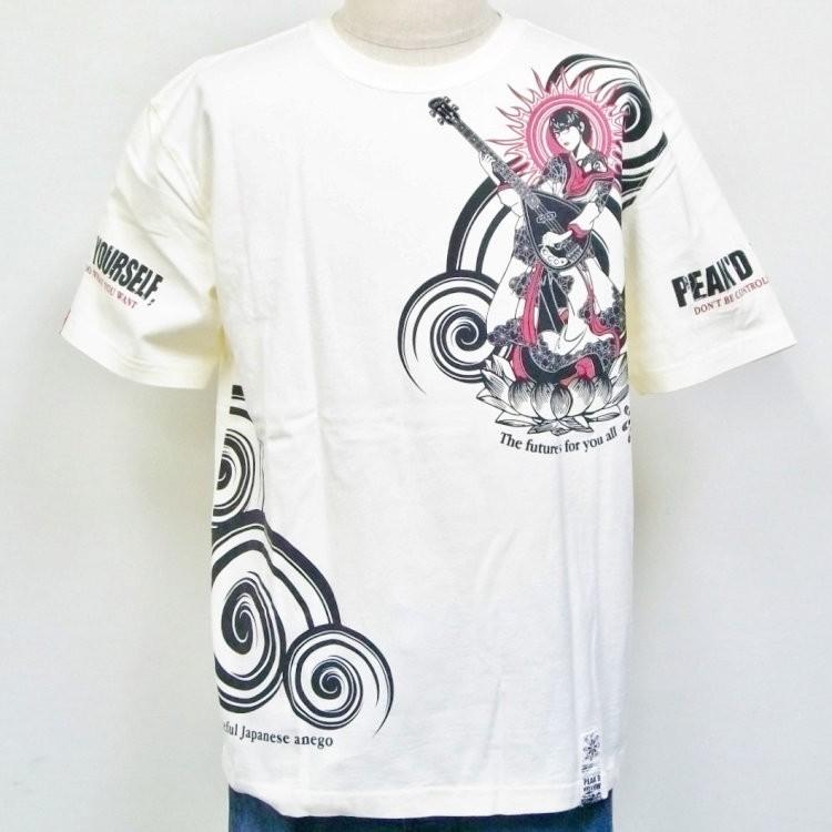 ピークドイエロー Peak'd Yellow半袖Tシャツ PYT-213 観音姉御 アメカジ バイカー ロック お姉ちゃん 和柄 | PEAK'D YELLOW | 06