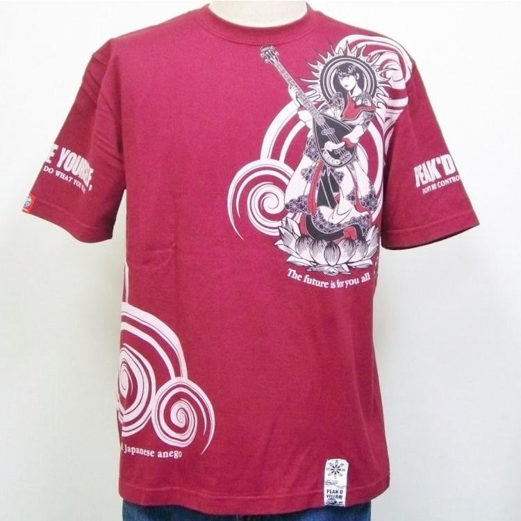 ピークドイエロー Peak'd Yellow半袖Tシャツ PYT-213 観音姉御 アメカジ バイカー ロック お姉ちゃん 和柄 | PEAK'D YELLOW | 12
