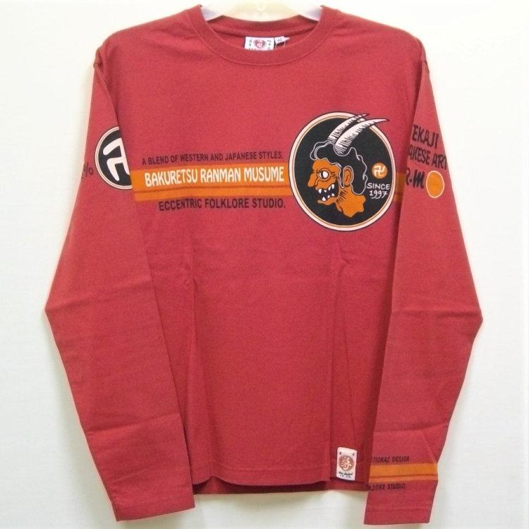爆烈爛慢娘 ばくれつらんまんむすめ バクマン バクラン 爆裂 長袖Ｔシャツ RMLT-158 BRM鬼 和柄 | B-R-M 爆裂爛漫娘 | 01