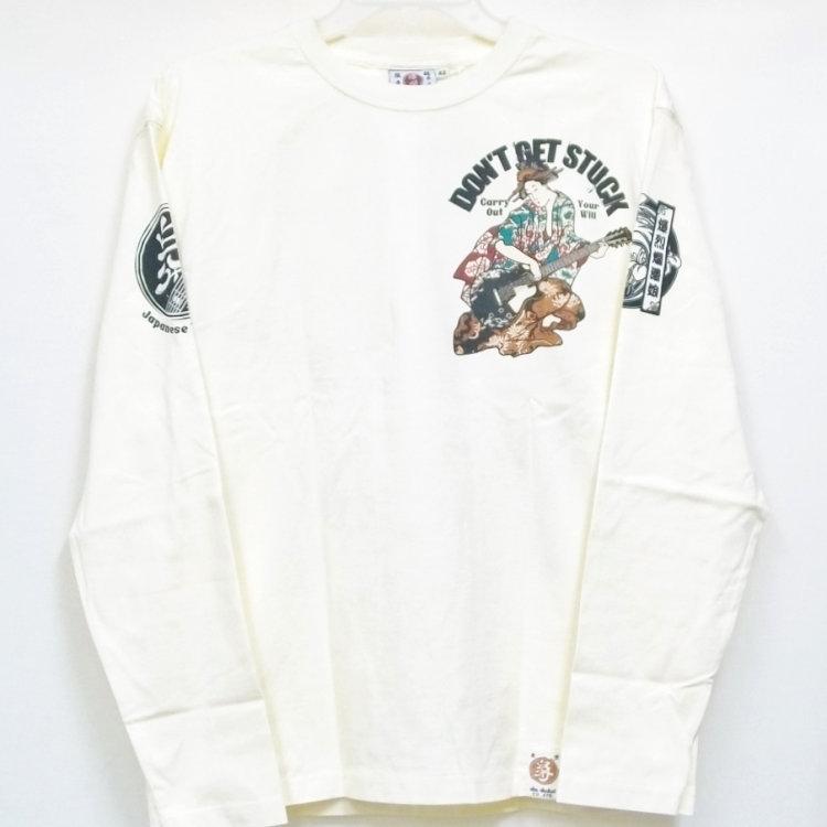 爆烈爛慢娘 ばくれつらんまんむすめ バクマン バクラン長袖Ｔシャツ RMLT-304 芸者ギター 和柄 和 レスポール | B-R-M 爆裂爛漫娘 | 02