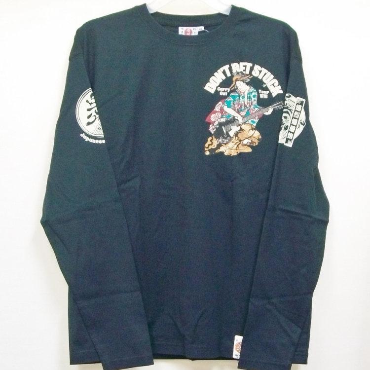 爆烈爛慢娘 ばくれつらんまんむすめ バクマン バクラン長袖Ｔシャツ RMLT-304 芸者ギター 和柄 和 レスポール | B-R-M 爆裂爛漫娘 | 08