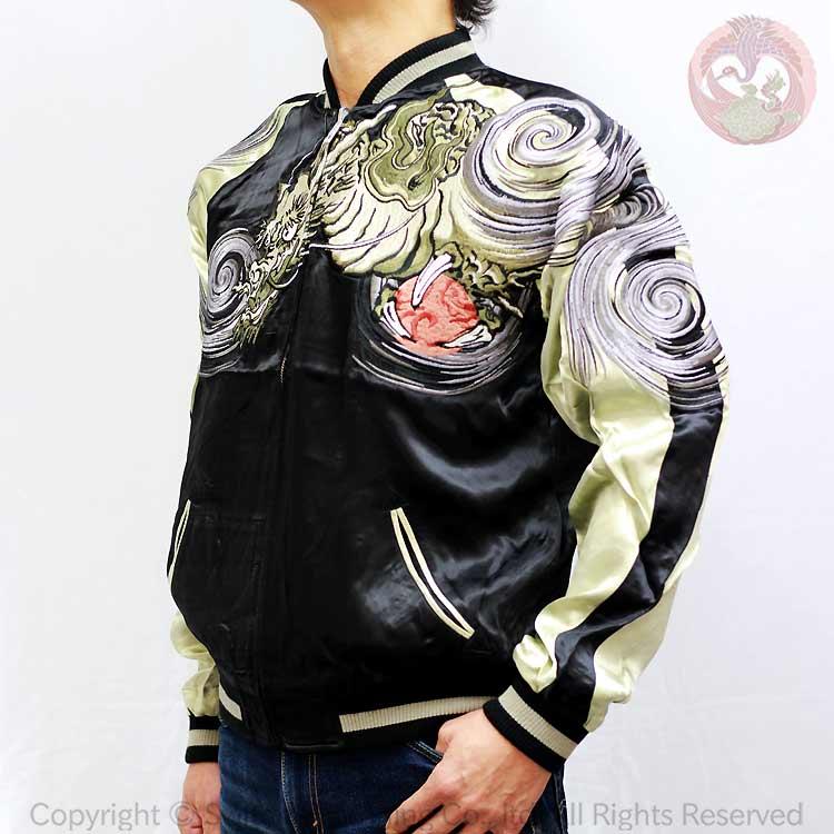 スカジャン 花旅楽団 はなたびがくだん スクリプト 渦龍 SKJ-002 和柄