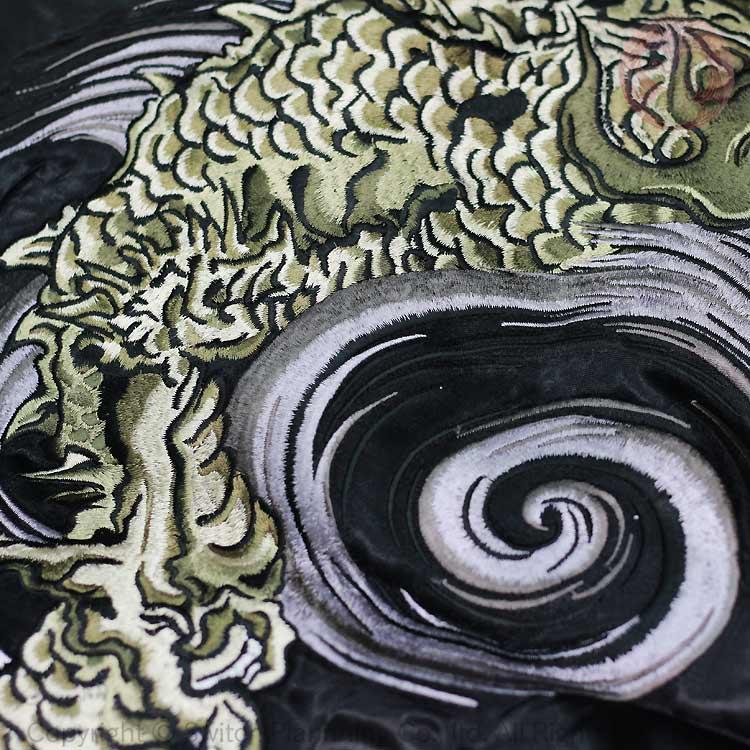 スカジャン 花旅楽団 はなたびがくだん スクリプト 渦龍 SKJ-002 和柄