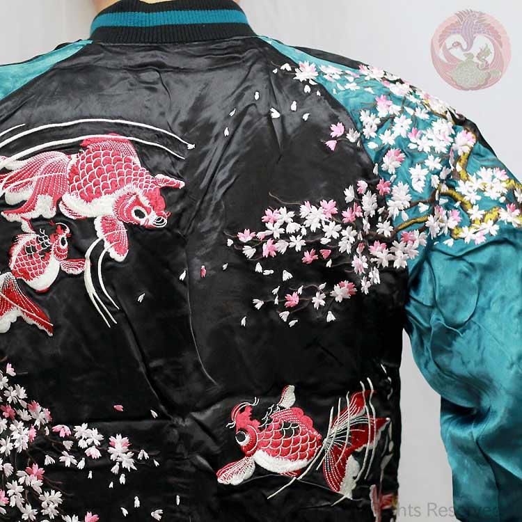 スカジャン 花旅楽団 はなたびがくだん スクリプト 桜と金魚 SKJ スカジャン 花旅楽団 はなたびがくだん スクリプト 桜と金魚 SKJ