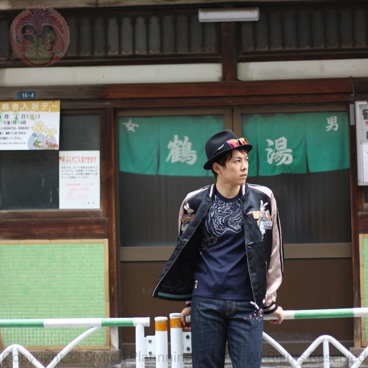 スカジャン 花旅楽団 はなたびがくだんスクリプト兎獅子舞 SSJ