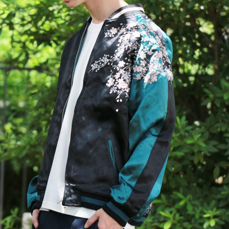 スカジャン 花旅楽団 はなたびがくだんスクリプト 波に桜 SSJ-025 和柄