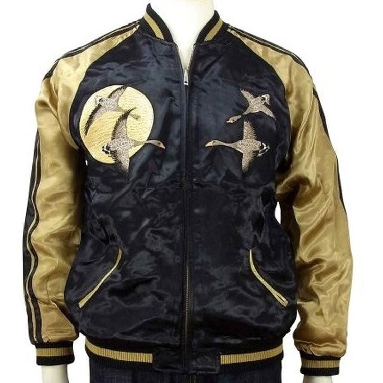 花旅楽団 はなたびがくだんスクリプト月に雁スカジャン SSJ-506 和柄