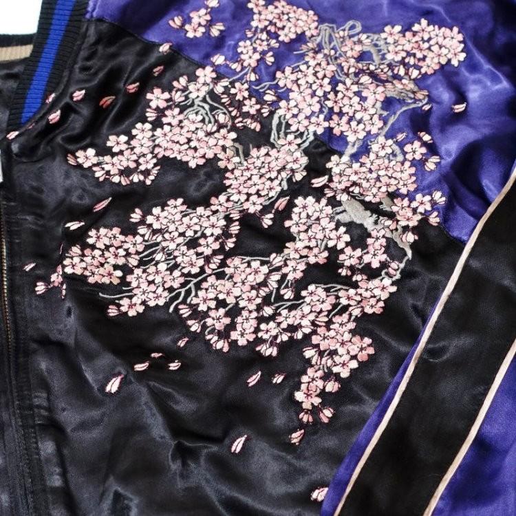 花旅楽団スクリプト ガシャドクロ桜刺繍リバーシブルスカジャン sizeM 花旅楽団スクリプト ガシャドクロ桜刺繍リバーシブルスカジャン
