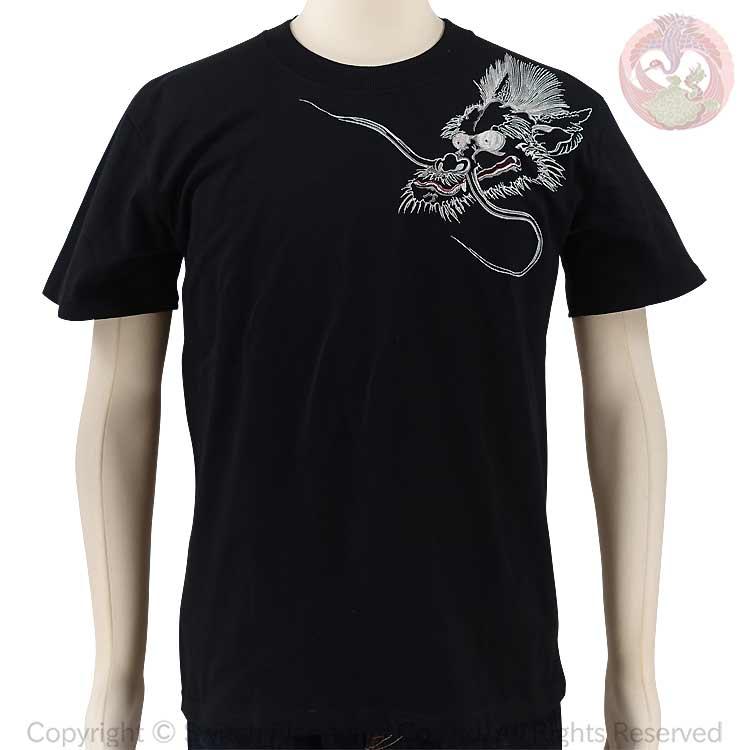 和柄Tシャツ 花旅楽団 はなたびがくだん スクリプト 雲龍刺繍半袖T