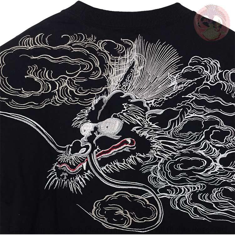 和柄Tシャツ 花旅楽団 はなたびがくだん スクリプト 雲龍刺繍半袖Tシャツ ST-401 Cloud Dragon |  | 02